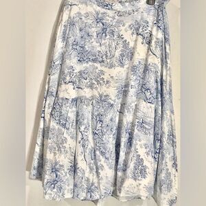 Vida Mia Long Circular Skirt Novelty Blue Print french style women’s M